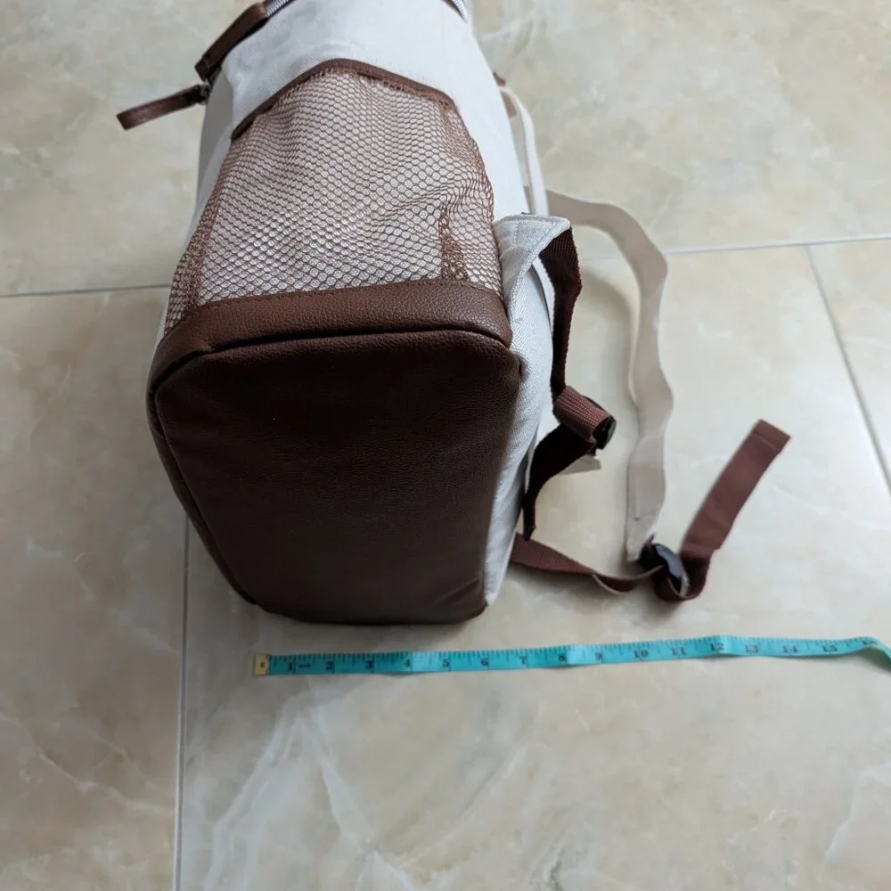 Cream/Brown Insulated Bookbag